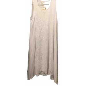 3 Seasons Maternity White Sleeveless Maxi Dress Size L Cottagecore Boho Summer